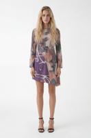 Asymmetrische jurk met print - BROWN - XS