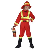 Brandweer kostuum kids rood - thumbnail