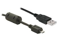 Delock 82299 USB 2.0-kabel Type-A mannetje naar USB 2.0 Micro-B mannetje 1 m zwart - thumbnail