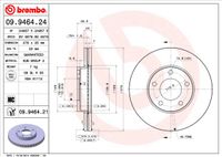 Remschijf BREMBO, Remschijftype: Binnen geventileerd, u.a. für Mazda