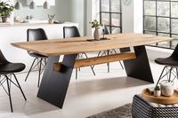 Design eettafel GRAND OAK 240cm natuurlijk wild eiken massief hout - 43389