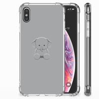Apple iPhone Xs Max Stevig | Bumper Hoesje | Grijs Baby Olifant