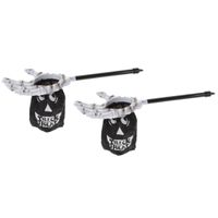 Set van 4x stuks trick or treat snoep zak spook met handvat zwart/wit L53 x B14 cm Set van 4x stuks trick or treat snoep zak spook met handvat zwart/wit L53 x B14 cm