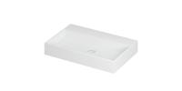 Wastafel United Porselein zonder kraangat incl. porseleinen click plug en verborgen overloop systeem 70 cm x 45 cm x 11 cm Mat wit 0206022