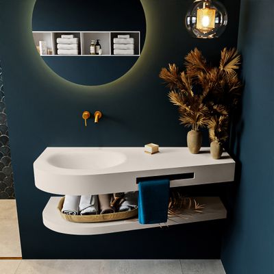 MONDIAZ RIVA 120cm Wastafel met planchet kleur Linen. Wastafel DULCET links 0 kraangaten kleur Linen. MONDIAZ RIVA 120cm Wastafel met planchet kleur Linen. Wastafel DULCET links 0 kraangaten kleur Linen.