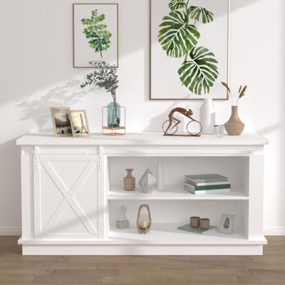 VidaXL Ophangset voor minischuifdeur 183 cm koolstofstaal wit