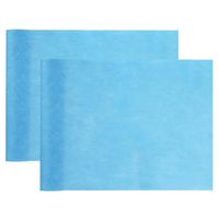 Santex Tafelloper op rol - 2x - polyester - turquoise blauw - 30 cm x 10 m - Feesttafelkleden - thumbnail