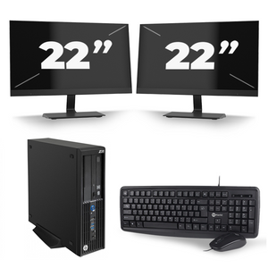 HP Z230 Workstation SFF - Intel Core i7-4e Generatie - 16GB RAM - 256GB SSD - Windows 10 + 2x 22 inch Monitor