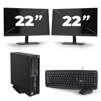 HP Z230 Workstation SFF - Intel Core i7-4e Generatie - 16GB RAM - 256GB SSD - Windows 10 + 2x 22 inch Monitor