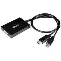 club3D CAC-1010-A DisplayPort / DVI Adapter [1x DisplayPort stekker, USB-A - 1x DVI-bus 24+1-polig] Zwart 60 cm