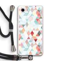 Gekleurde driehoekjes pastel: Pixel 3 XL Transparant Hoesje met koord