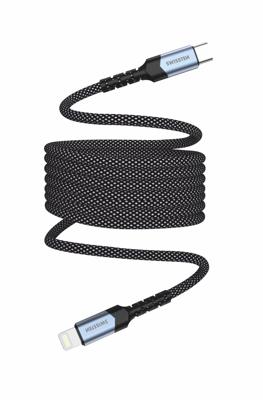 Swissten Magnetische Anti-Knoop USB-C naar Lightning Kabel - 1M - Zwart