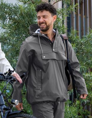 Mirage Regenjas rainfall closed jacket - maat l - gemaakt van polyester soft touch - earl grey