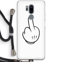 Middle finger white: LG G7 Thinq Transparant Hoesje met koord