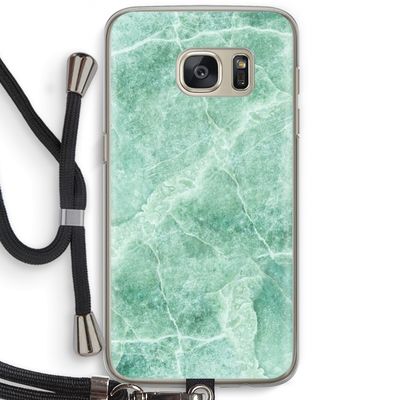 Groen marmer: Samsung Galaxy S7 Transparant Hoesje met koord