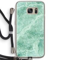 Groen marmer: Samsung Galaxy S7 Transparant Hoesje met koord