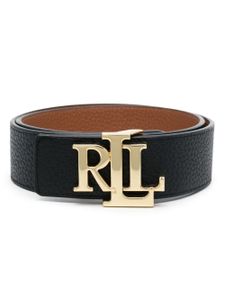 Lauren Ralph Lauren logo-buckle reversible leather belt - Noir