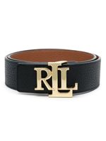 Lauren Ralph Lauren ceinture réversible en cuir à boucle logo - Noir