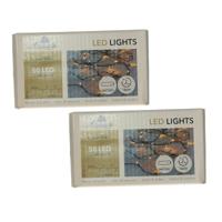 Kerstverlichting Ivy - 2x - 50 led lampjes - warm wit - 375 cm - lichtsnoer