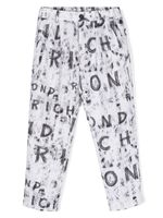 John Richmond Junior pantalon à imprimé graffiti - Blanc