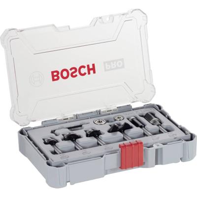 Rand- en kantfreesset, 1/4 inch schacht, 6-delig Bosch Accessories 2607017470