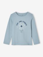 T-shirt met tekst voor meisjes grijsblauw - thumbnail