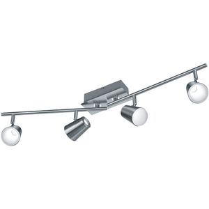 LED Plafondspot - Trion Narca - 24W - Warm Wit 3000K - 4-lichts - Rechthoek - Mat Nikkel - Aluminium