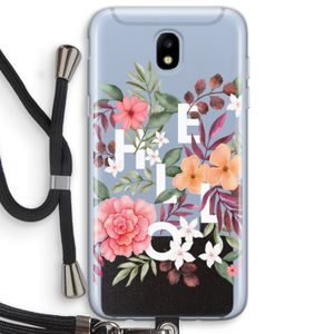 Hello in flowers: Samsung Galaxy J5 (2017) Transparant Hoesje met koord