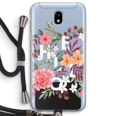 Hello in flowers: Samsung Galaxy J5 (2017) Transparant Hoesje met koord