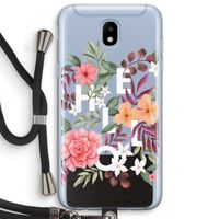 Hello in flowers: Samsung Galaxy J5 (2017) Transparant Hoesje met koord