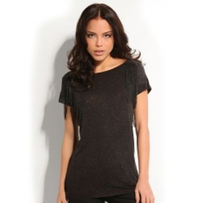 MARITA KNIT TOP - Guess - T-shirts - Zwart