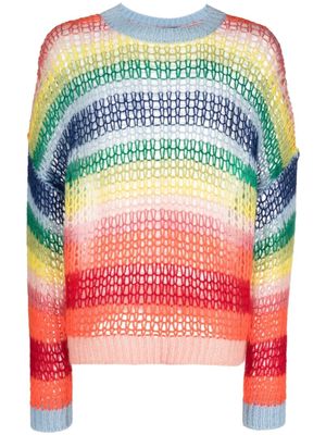 DSQUARED2 pull rayé à col rond - Bleu