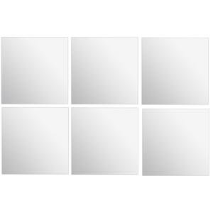 Plak spiegel tegels - 6x stuks - glas - zelfklevend - 40 x 40 cm - vierkant