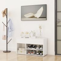 VidaXL Schoenenbank 80x30x45 cm bewerkt hout hoogglans wit