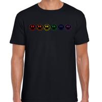 Gay Pride T-shirt voor heren - pride - zwart - smileys - LHBTI