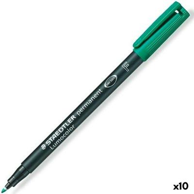 Permanente markeerstift Staedtler Lumocolor 318 F Groen (10 Stuks)