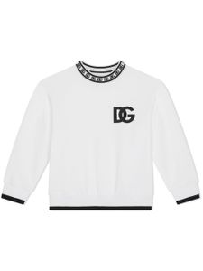 Dolce & Gabbana Kids sweat en coton à logo DG - Blanc