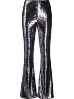 Patrizia Pepe pantalon évasé à ornements en sequins - Gris