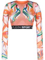 Plein Sport haut crop en coton à fleurs - Orange