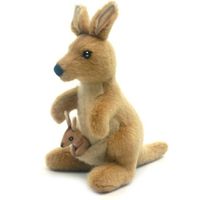 Hansa pluche kangoeroe knuffel met baby 20 cm - thumbnail