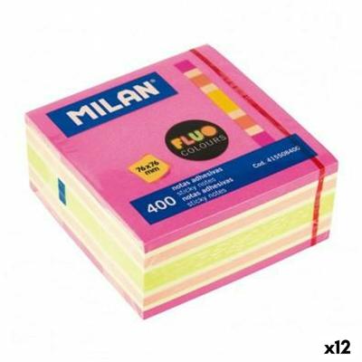 Zelfklevende briefjes Milan Multicolour 76 x 76 mm (12 Stuks)
