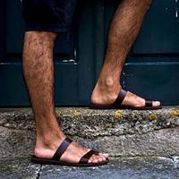 herensandalen van synthetisch leer pantoffels platte sandalen Romeinse schoenen strand buiten vakantie ademend comfortabele sandalen zwart kaki koffie zomer Lightinthebox