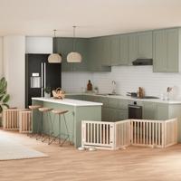 Hondenhek inklapbaar met deur 12 panelen 960 cm populierenhout