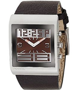 Horlogeband Fossil JR9453 Leder Bruin 37mm