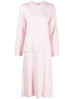 Jil Sander robe en laine à design superposé - Rose - thumbnail