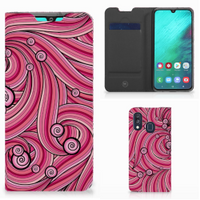 Samsung Galaxy A40 Bookcase Swirl Pink