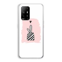 Zwart-wit cactus: Oppo A94 5G Transparant Hoesje