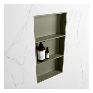Wandnis Solid Surface Easy | In- en opbouw | 30x60x8 cm | 3 vakken | Army