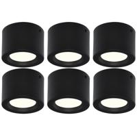 LED Downlight Set 6-Pack - Rond 5W - Natuurlijk Wit 4200K - Mat Zwart - Ø105mm