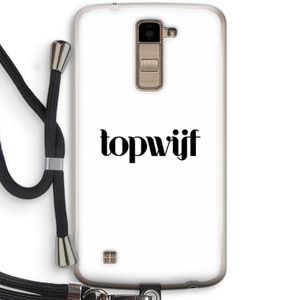 Topwijf Wit: LG K10 (2016) Transparant Hoesje met koord